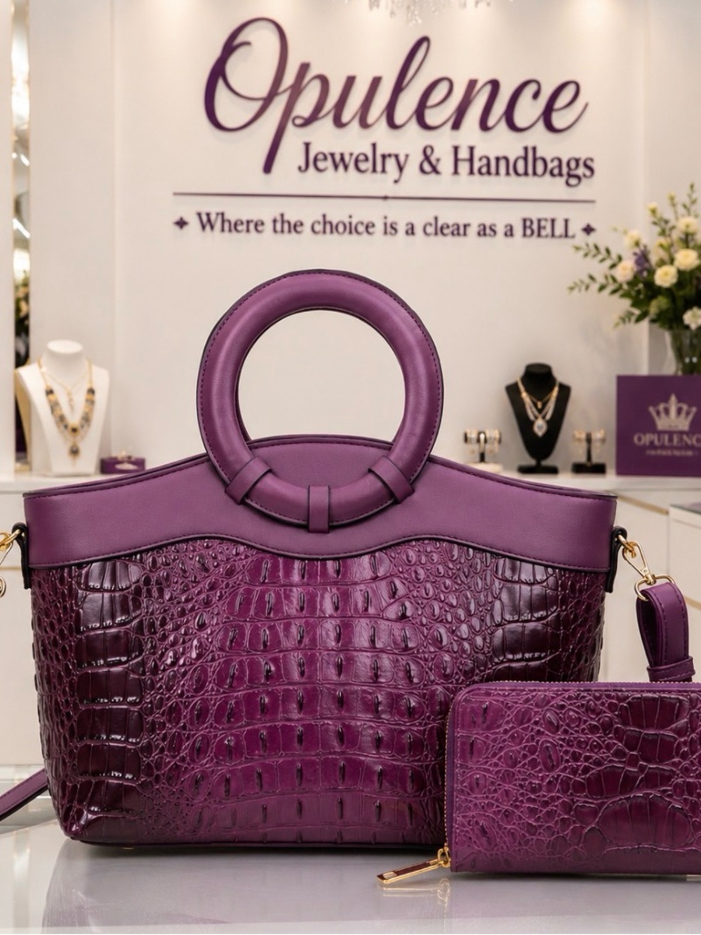 Purple 2pc Crocodile Top
Handle Set